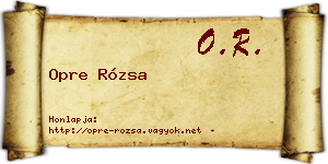 Opre Rózsa névjegykártya