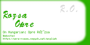 rozsa opre business card